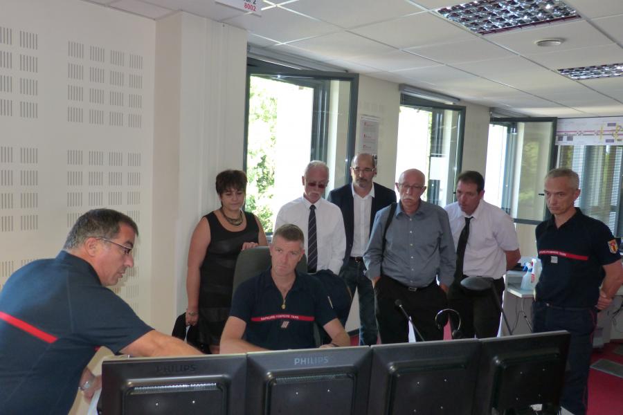 Visite des élus du canton de Labruguière au SDIS du Tarn