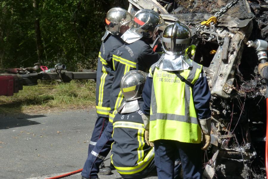 Accident de poids lourd sur la commune de Saint-Marcel-Campes