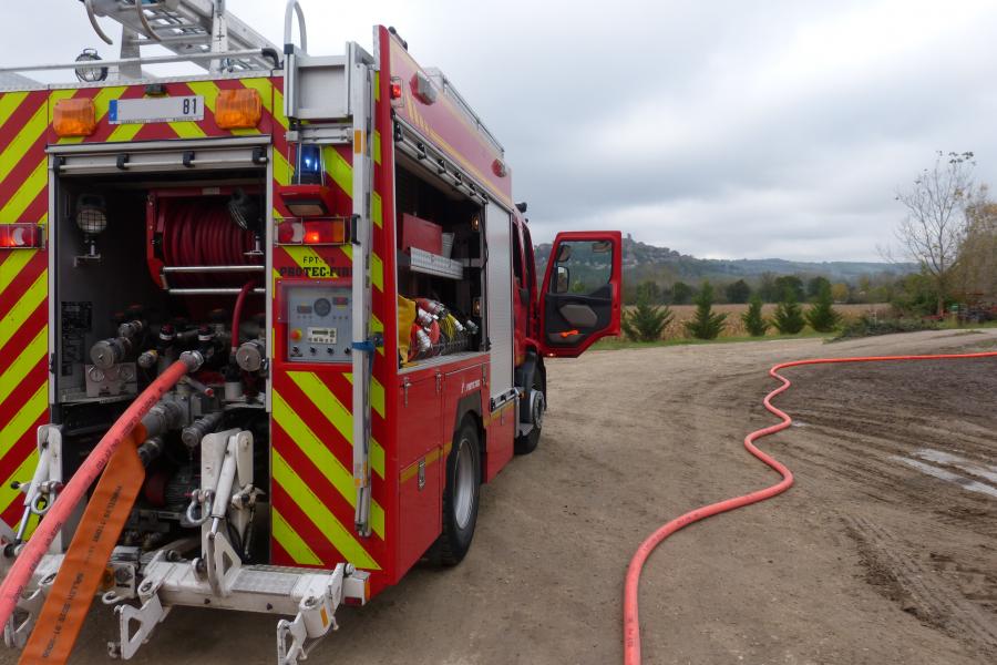 Feu de séchoir à maïs sur la commune de Cordes-sur-Ciel