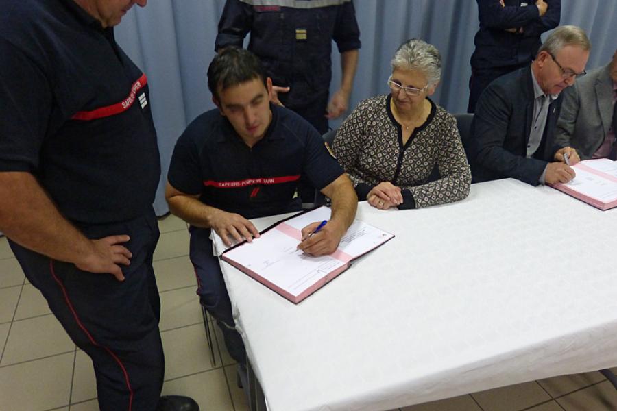 Signature d&#039;une nouvelle convention au centre de secours de Dourgne
