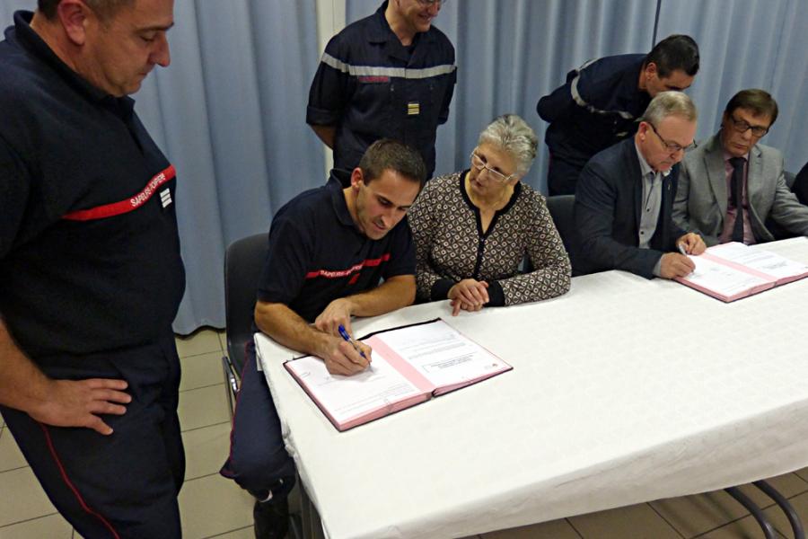 Signature d&#039;une nouvelle convention au centre de secours de Dourgne