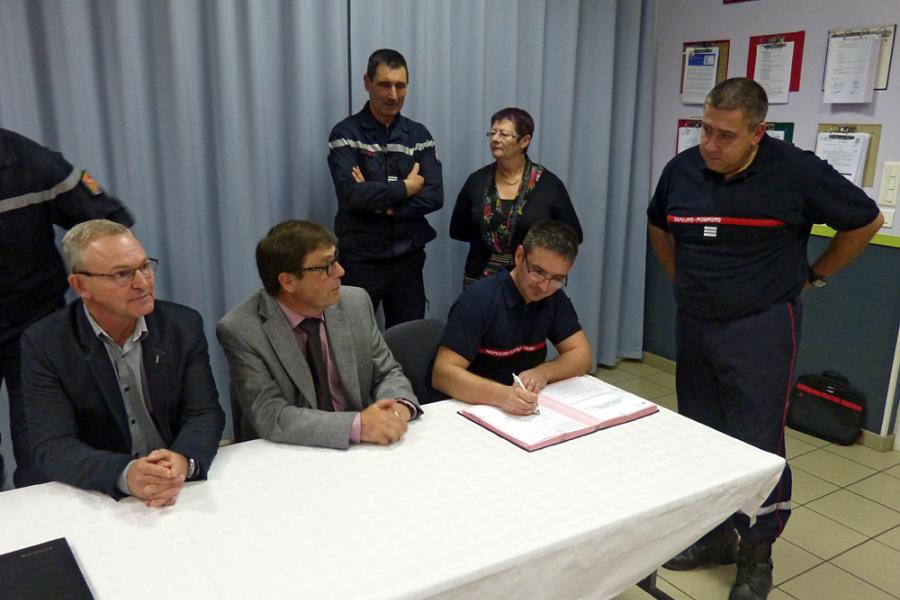 Signature d&#039;une nouvelle convention au centre de secours de Dourgne