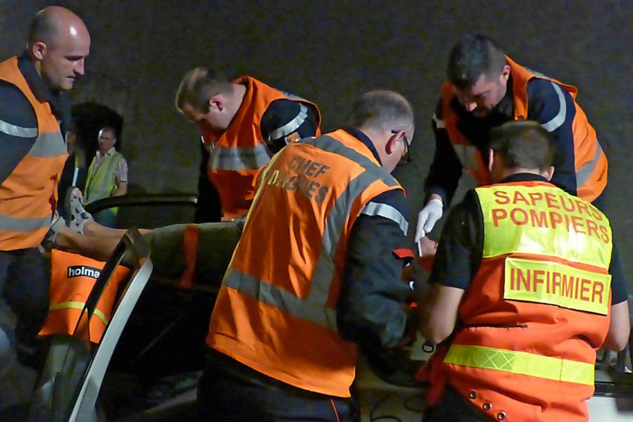 Exercice au tunnel de Puech Mergou sur la commune de Marsal