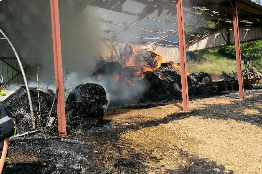 Feu de hangar agricole sur la commune de Milhars