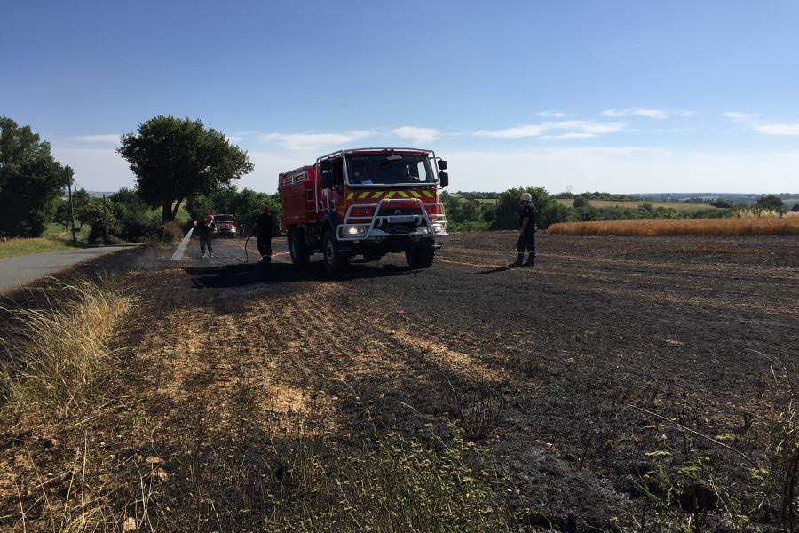 Les sapeurs-pompiers du Tarn mobilisés pour plusieurs feux de récoltes