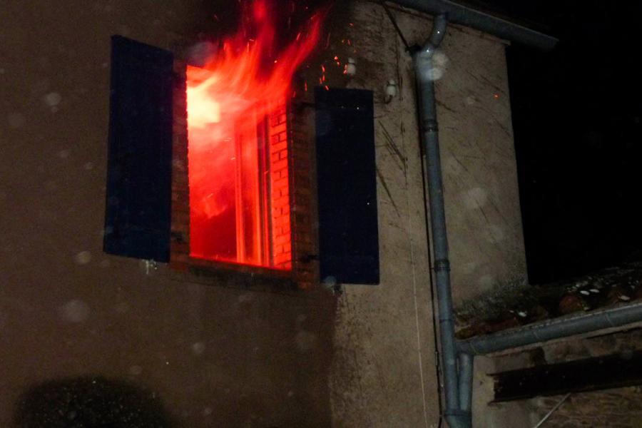 Feu de toiture sur la commune de Pampelonne