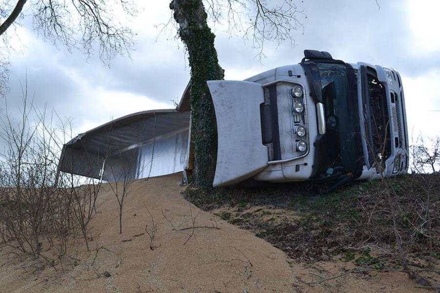Accident de poids-lourd sur la commune de Lautrec