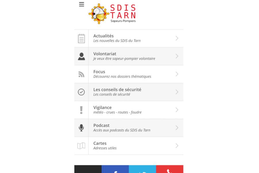 L&#039;application pour smartphone du SDIS du Tarn est en ligne !