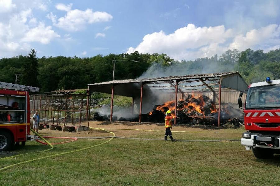 Feu de hangar agricole sur la commune de Milhars